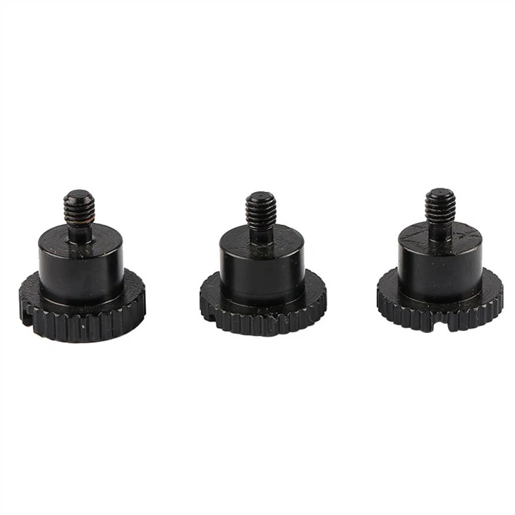 Small black slotted thumb screw
