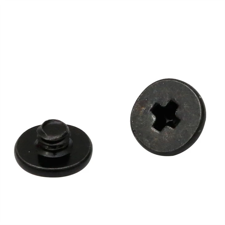 Flat head phillips mini black screw